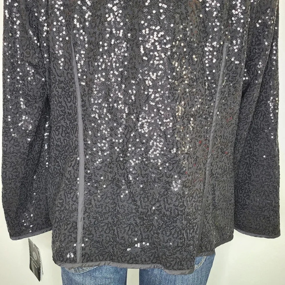 Doncaster Collection Black Sequins Sequined Blazer Jacket 18 Holiday Evening - Picture 12 of 16